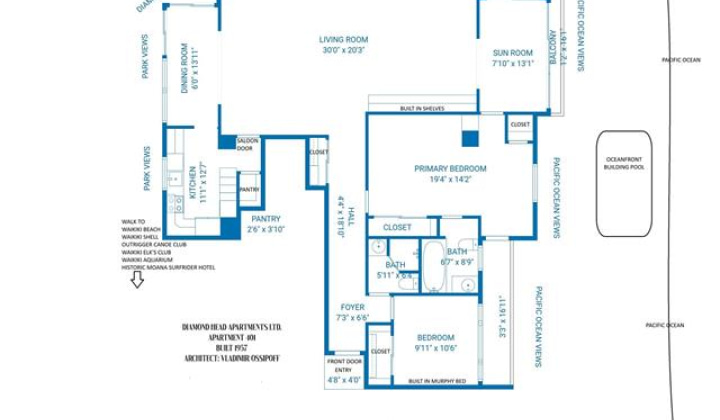 2969 Kalakaua Avenue,Honolulu,Hawaii,96815,2 ベッドルーム ベッドルーム,2 バスルームバスルーム,コンド / タウンハウス,Kalakaua,4,19219341